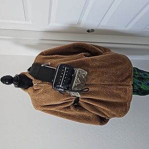 Womans, Fuzzy fleece zipper khaki 2x